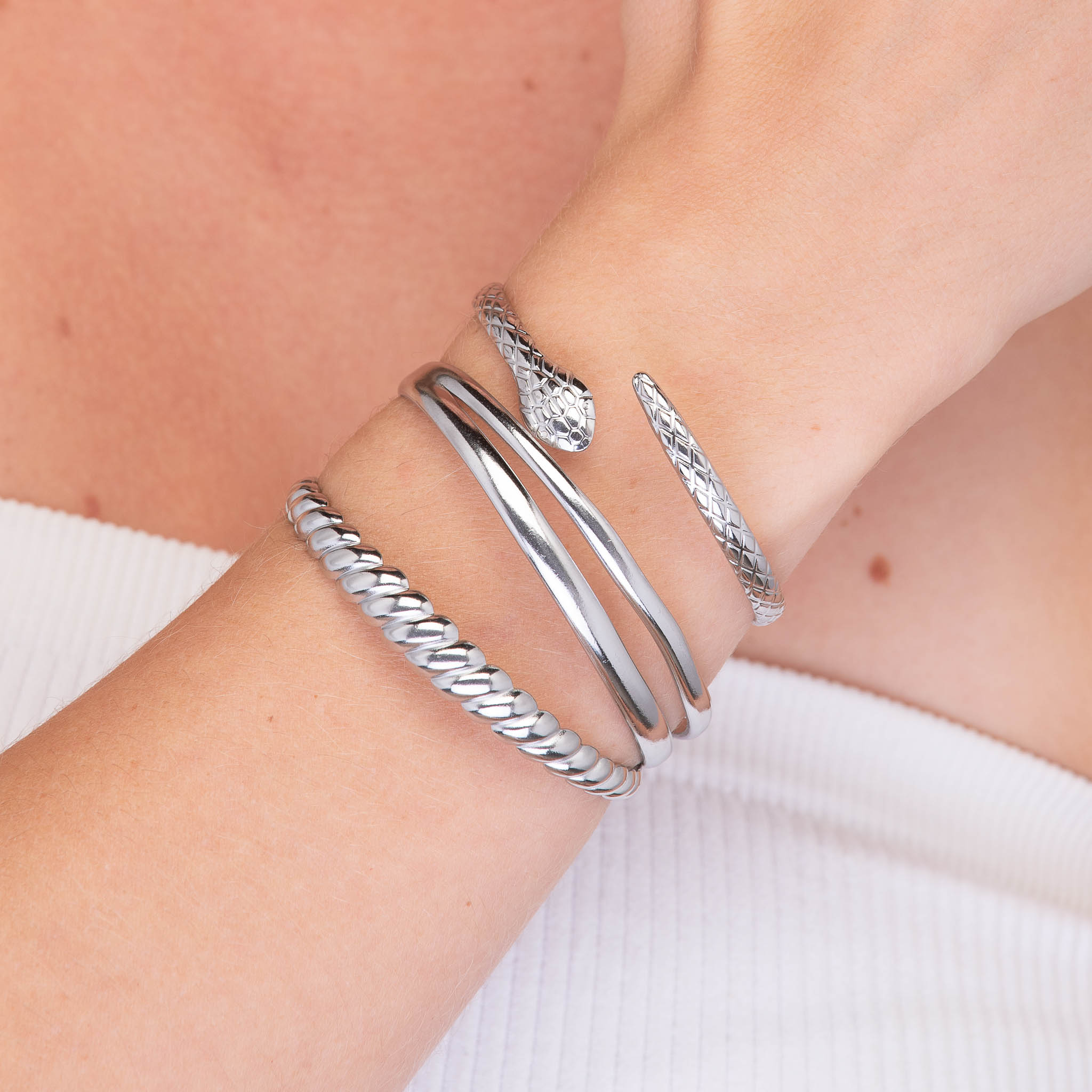 Snake Open Cuff Bangle - Camile & Stone