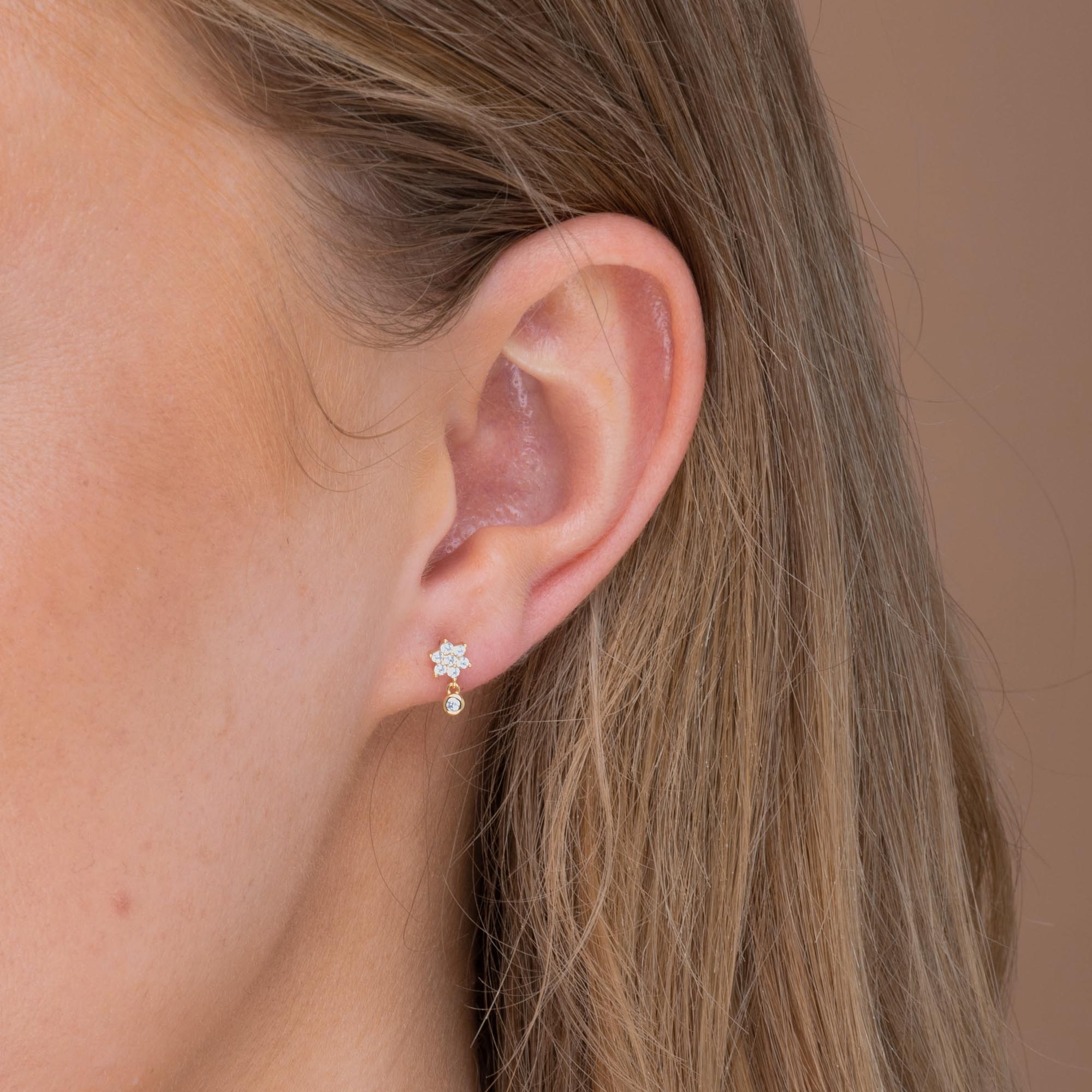 Snowflake Sapphire Drop Stud Earrings - Camile & Stone