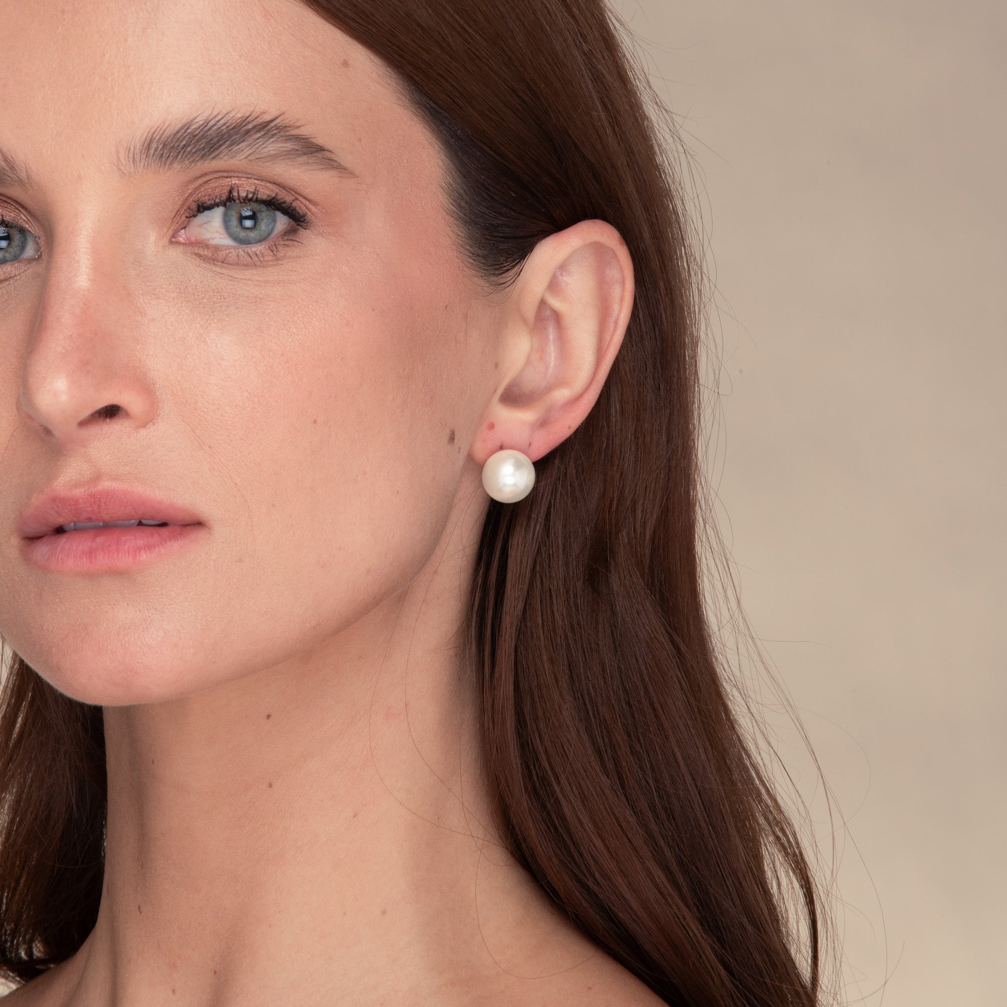 Statement Freshwater White Pearl Stud Earrings - Camile & Stone