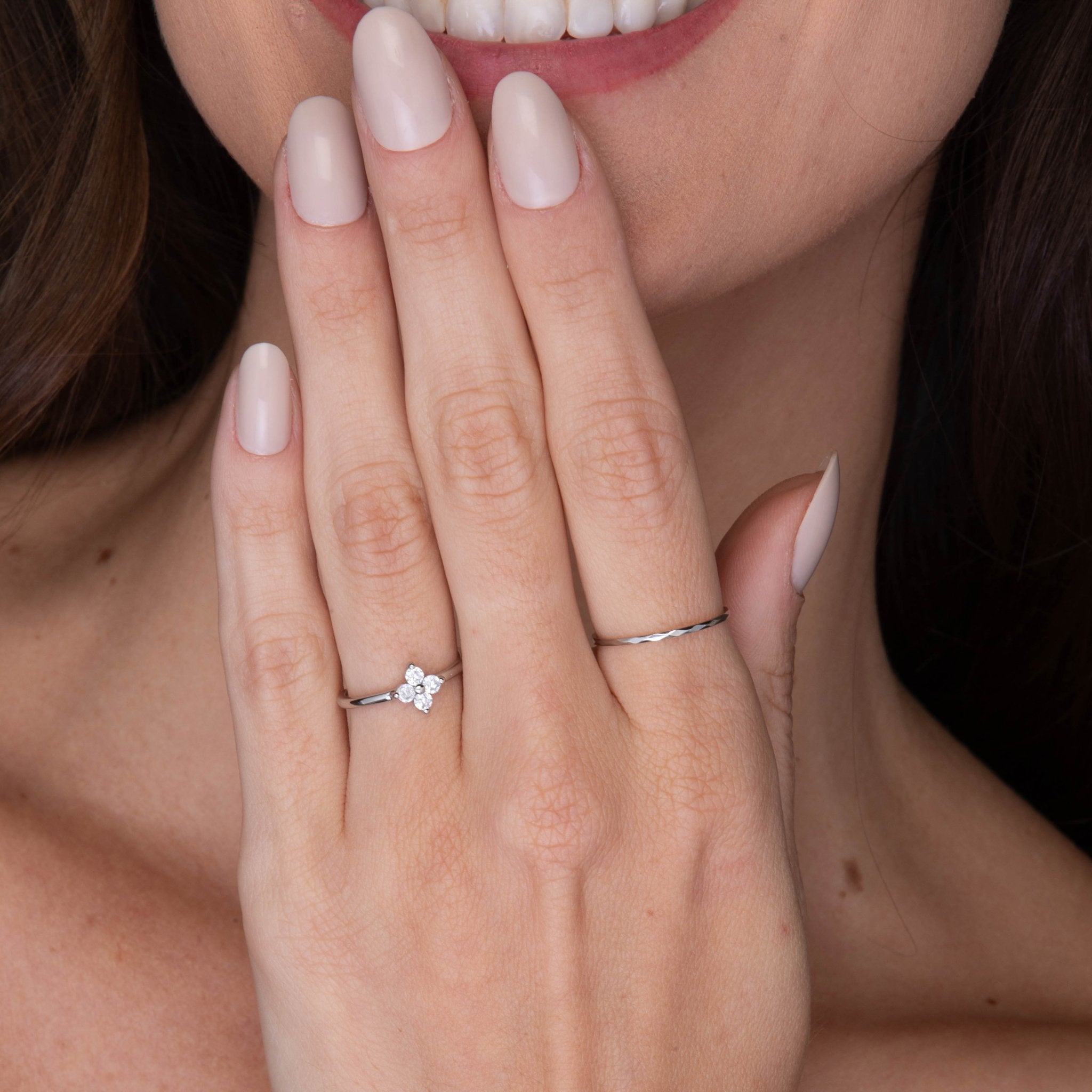 Thin Hammered Stacker Ring - Camile & Stone