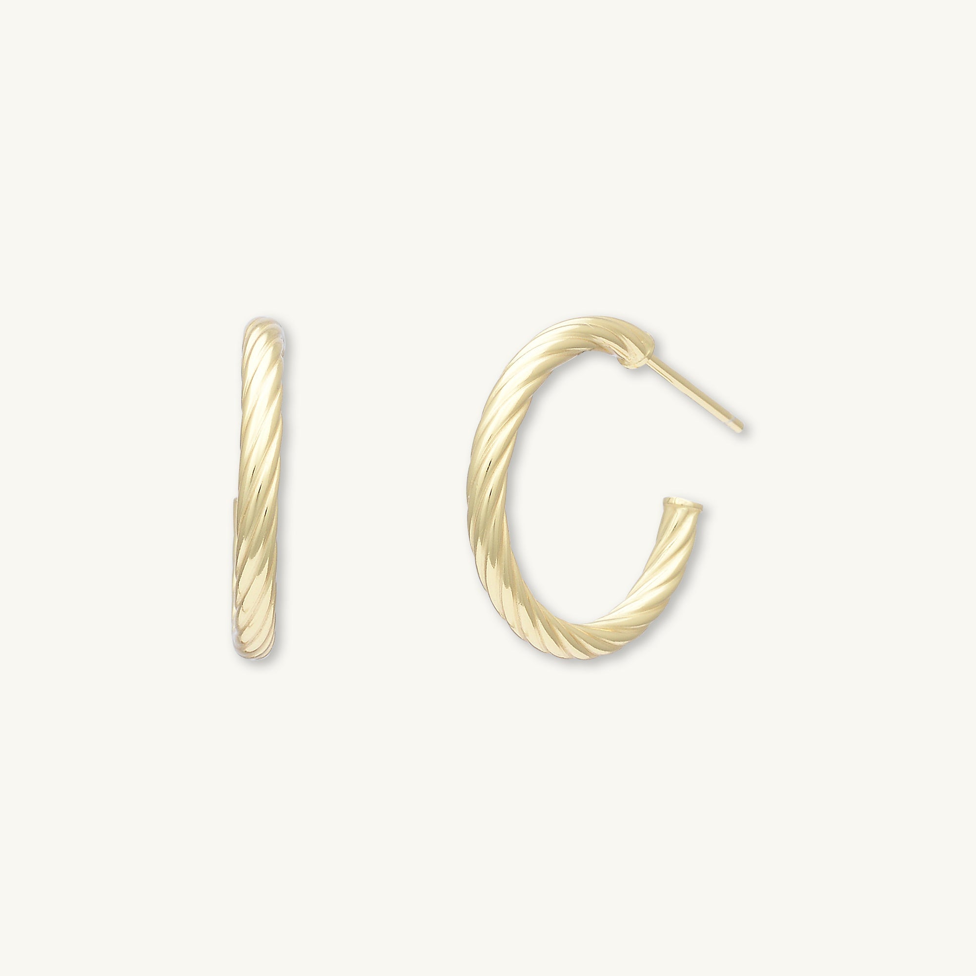 Twist Statement Half Hoop Earrings 18k Gold Vermeil Camile