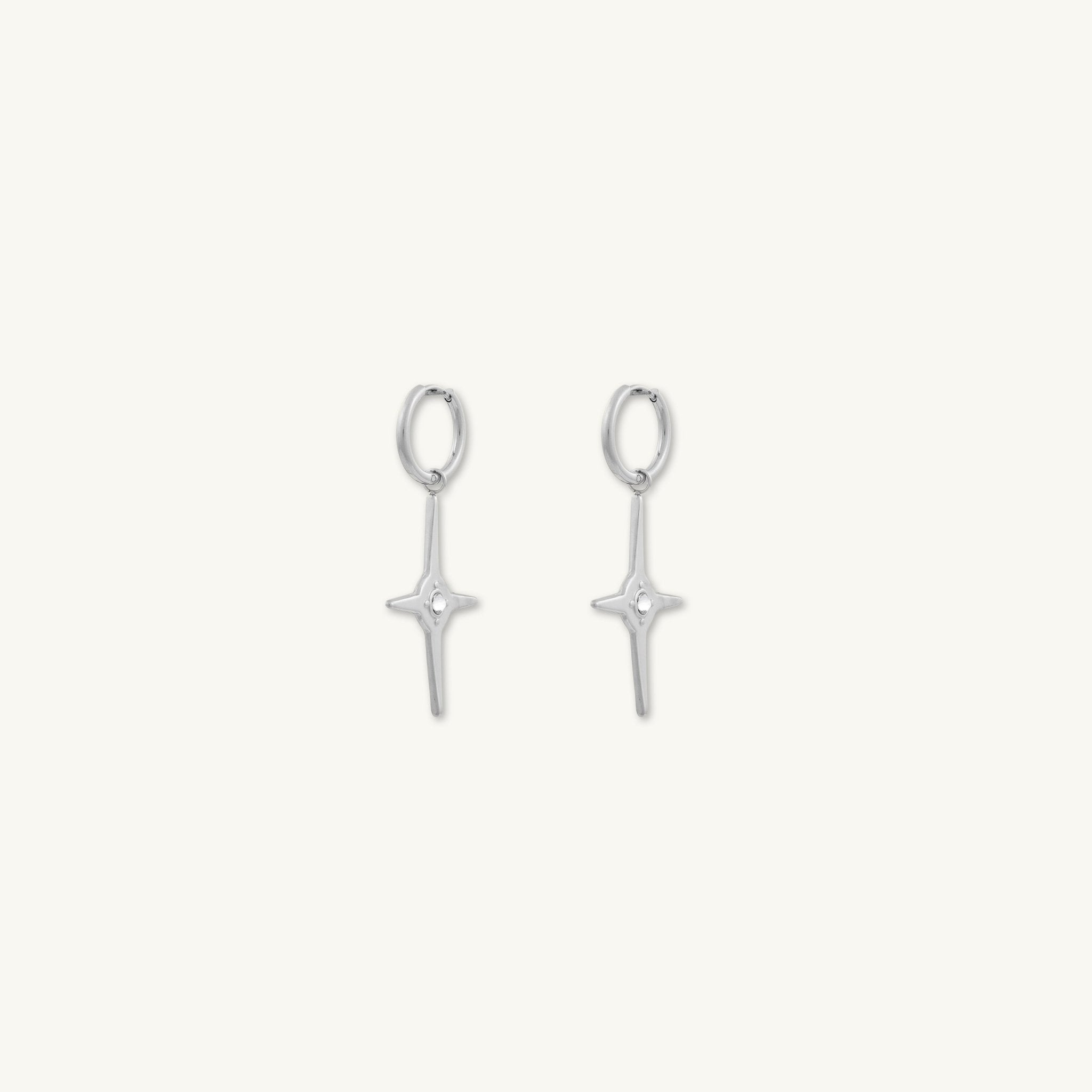 Unisex Elijah Cross Hoop Earrings - Camile & Stone