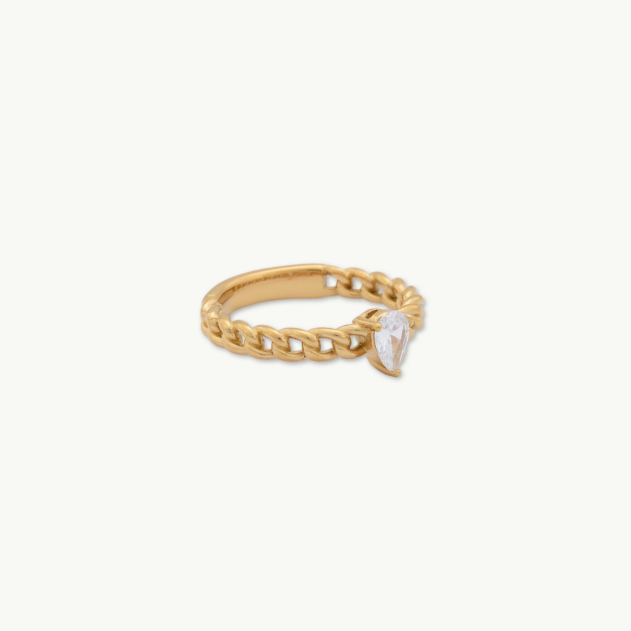 Vesa Cuban Teardrop Ring - Camile & Stone
