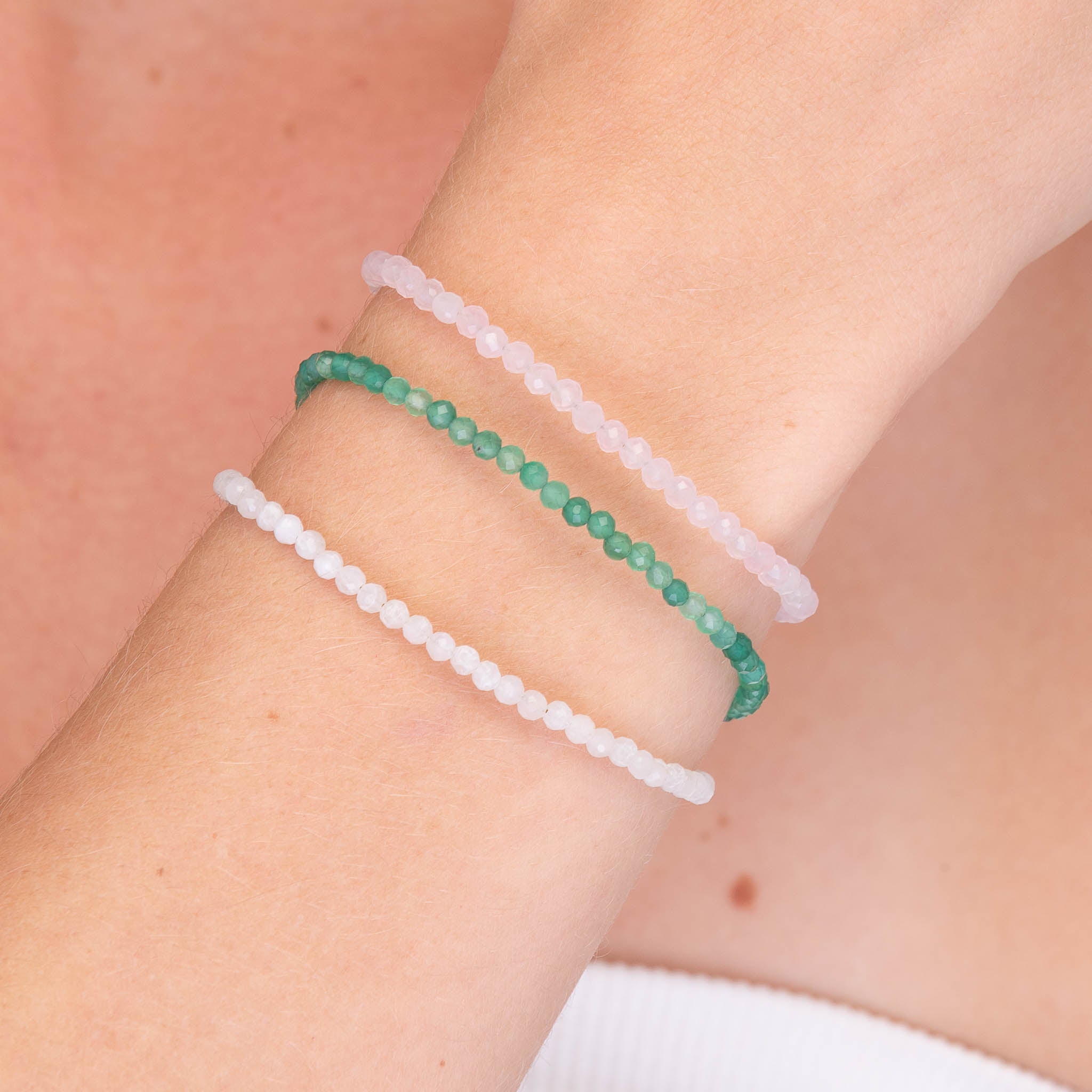 White Moonstone Crystal Beaded Bracelet - Camile & Stone