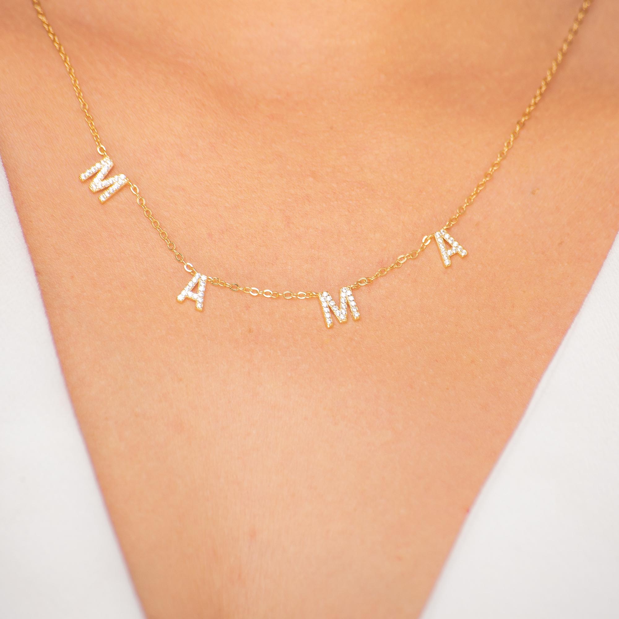 MAMA Sapphire Letter Necklace