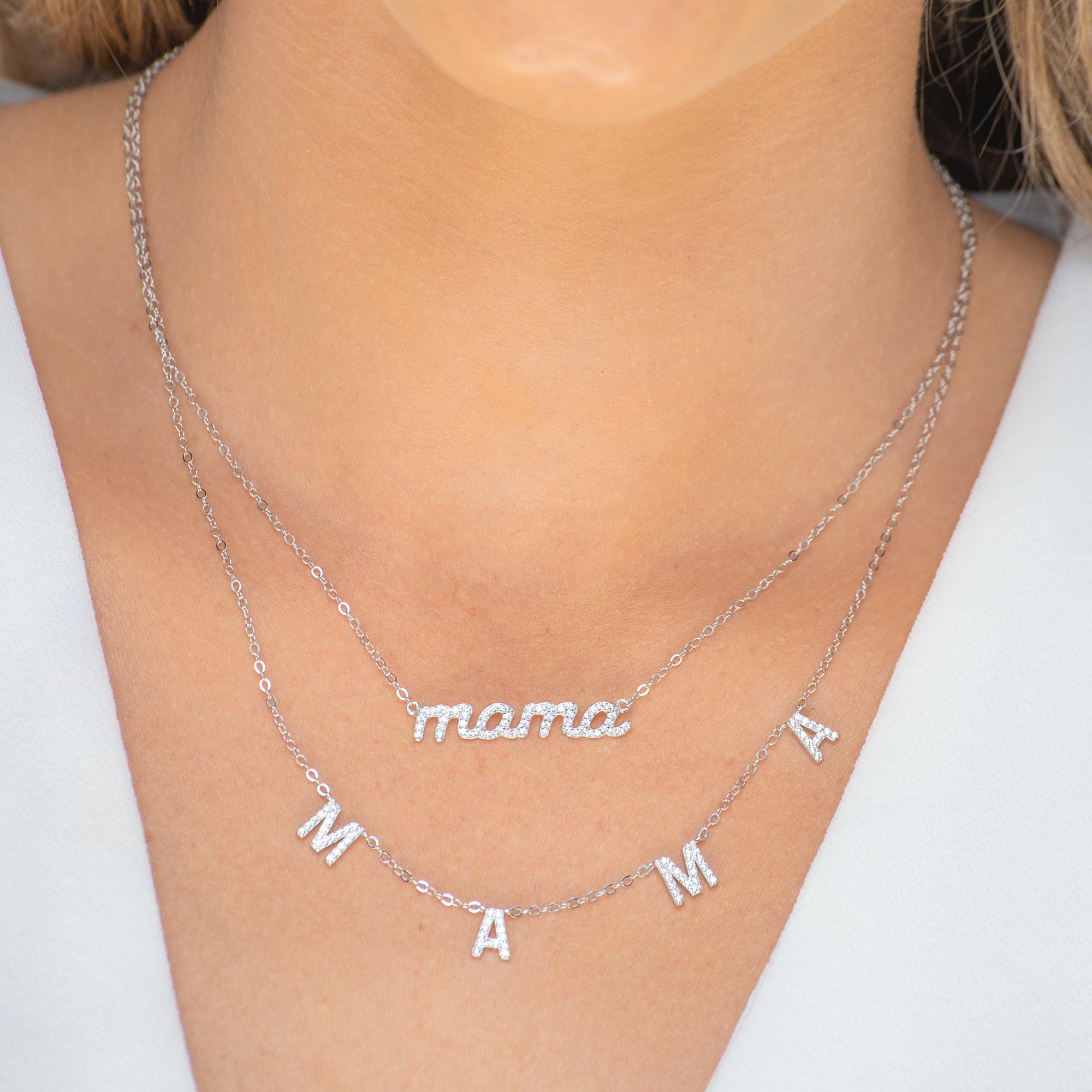 MAMA Sapphire Letter Necklace