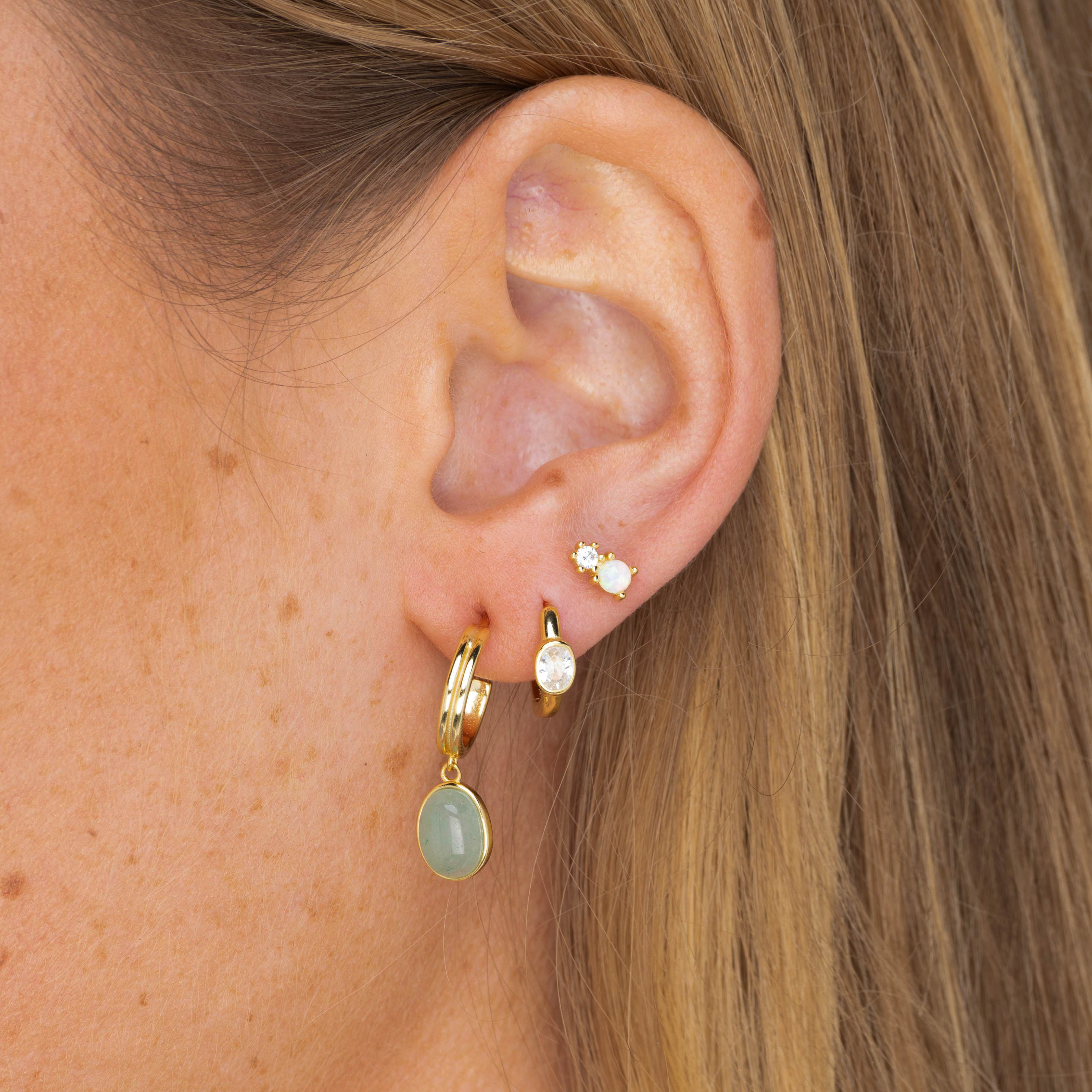 Green jade hoop on sale earrings