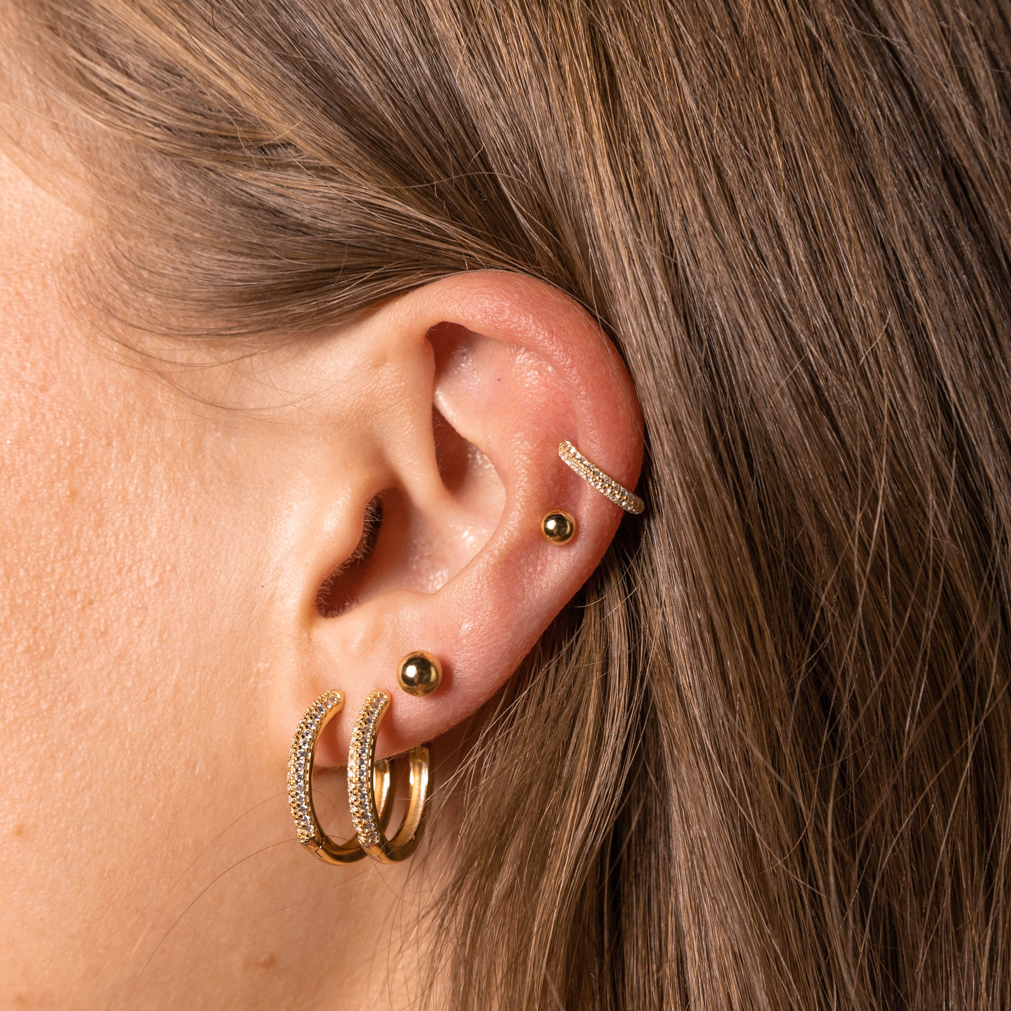 Large Sapphire Pave Hoop Earrings