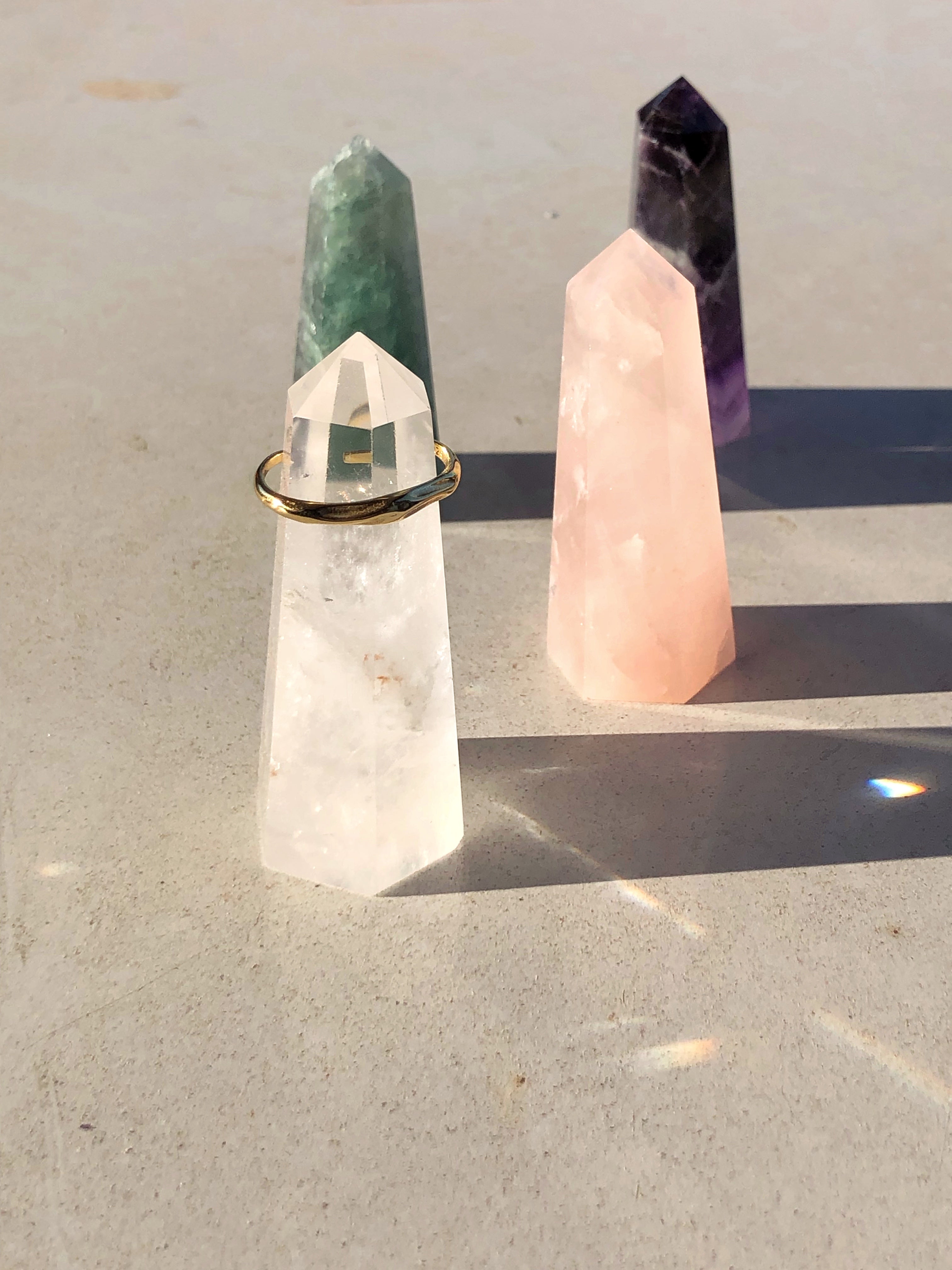 Love Crystal Ring Stand (Rose Quartz)