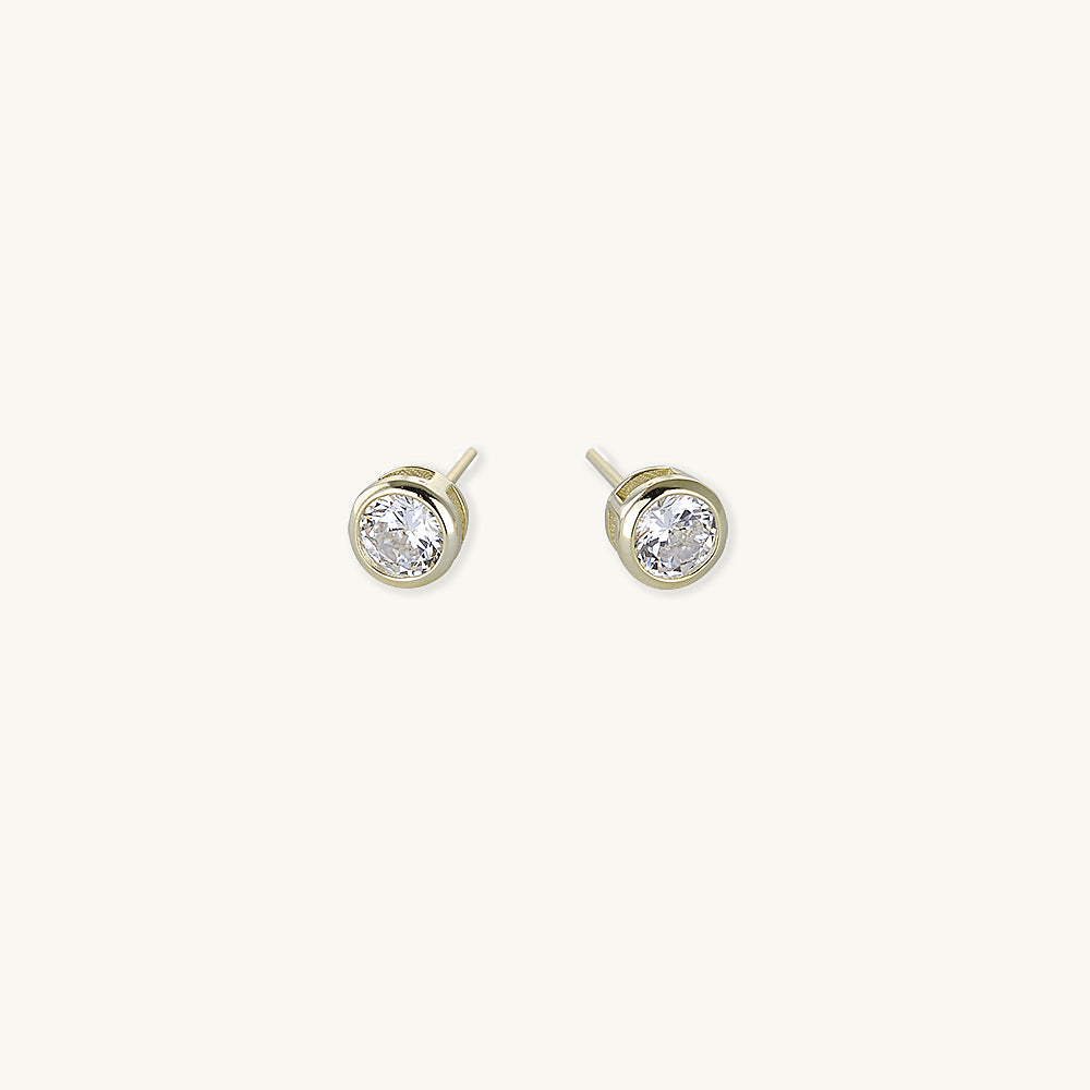 Circle Cubic Zirconia Studs