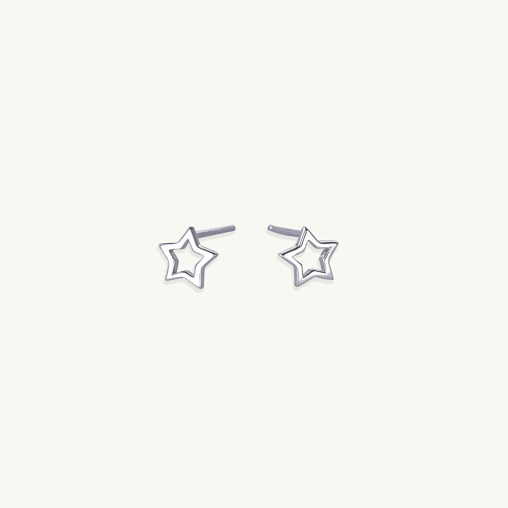 Open Star Stud Earrings