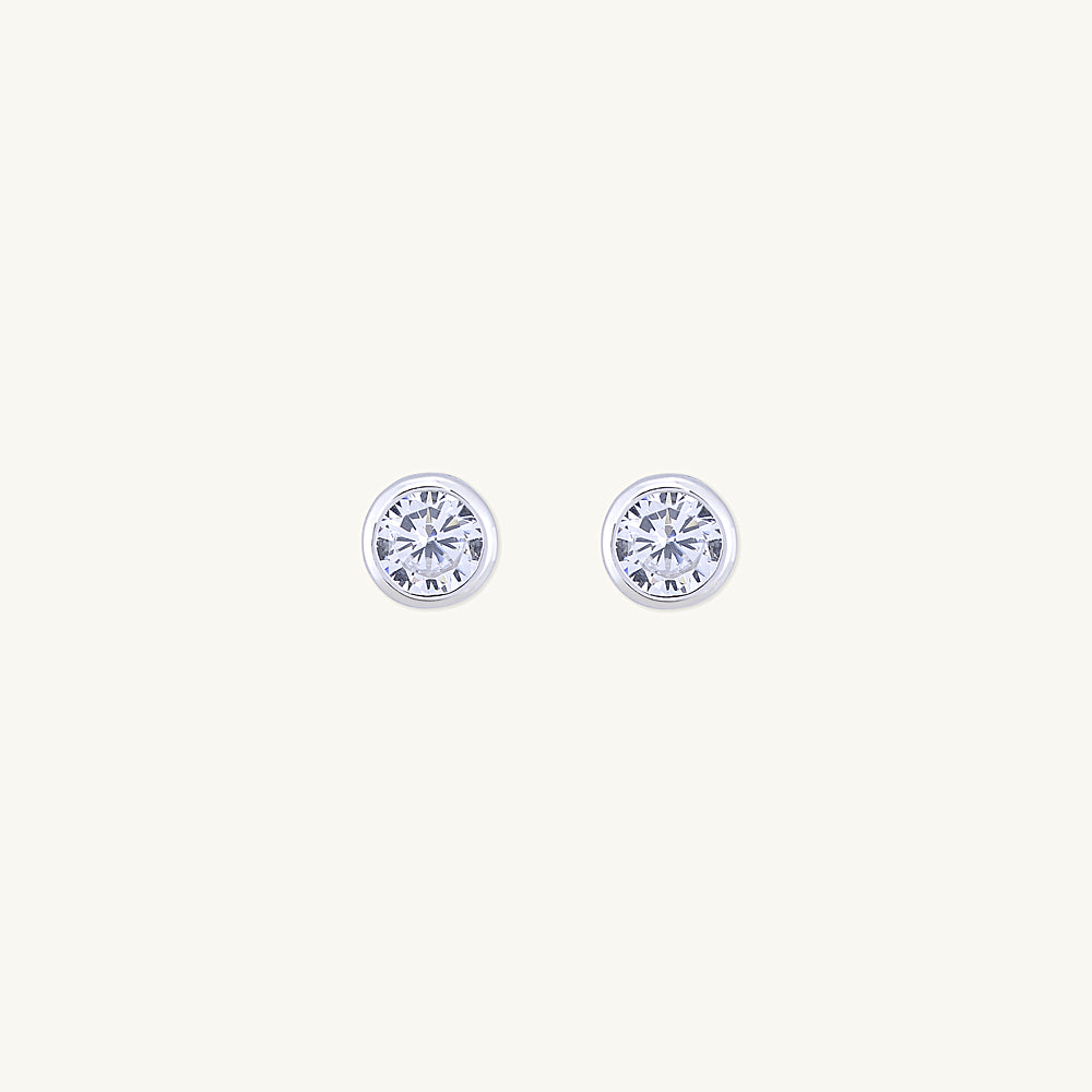 Circle Cubic Zirconia Studs