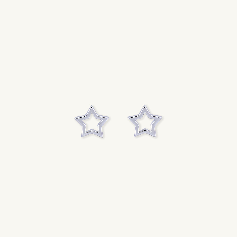 Open Star Stud Earrings