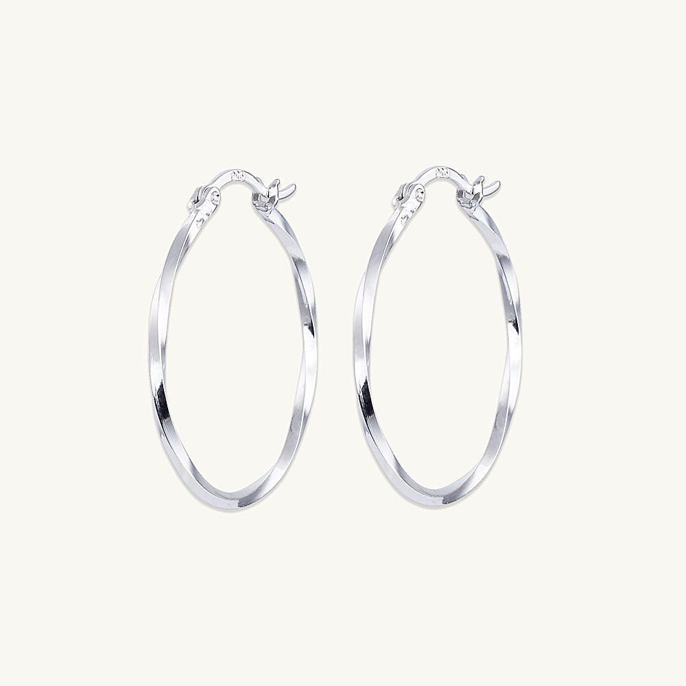 Large Swirl Hoop Earrings