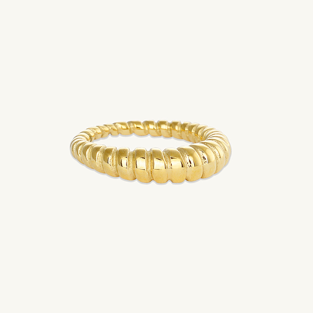 Thin Twist Rope Croissant Ring