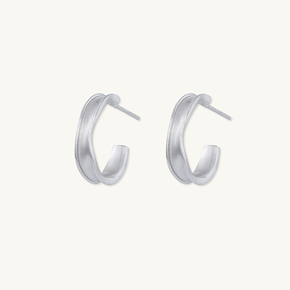 Swirl Huggie Hoop Stud Earrings