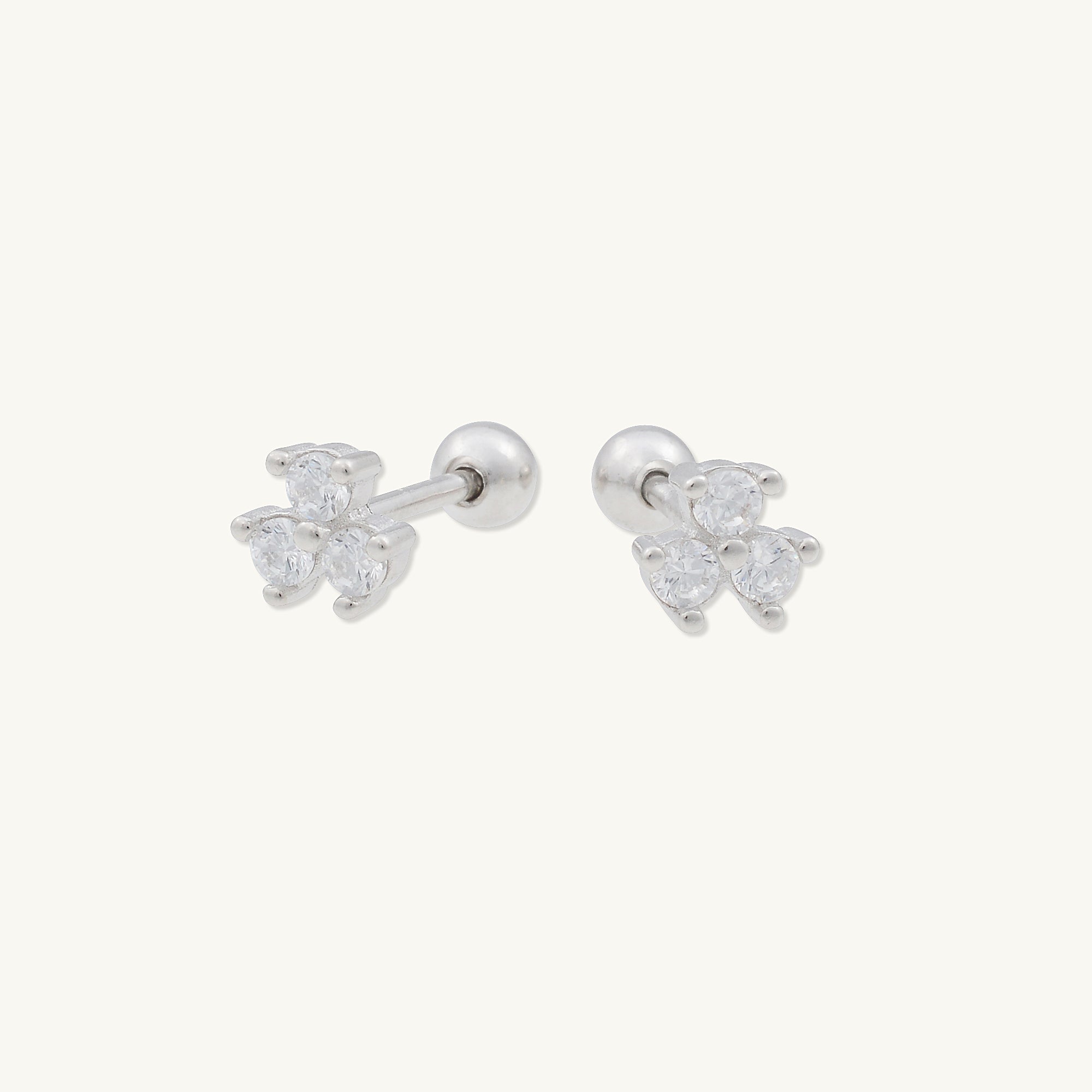 Lotus Sapphire Barbell Stud Cartilage Earrings