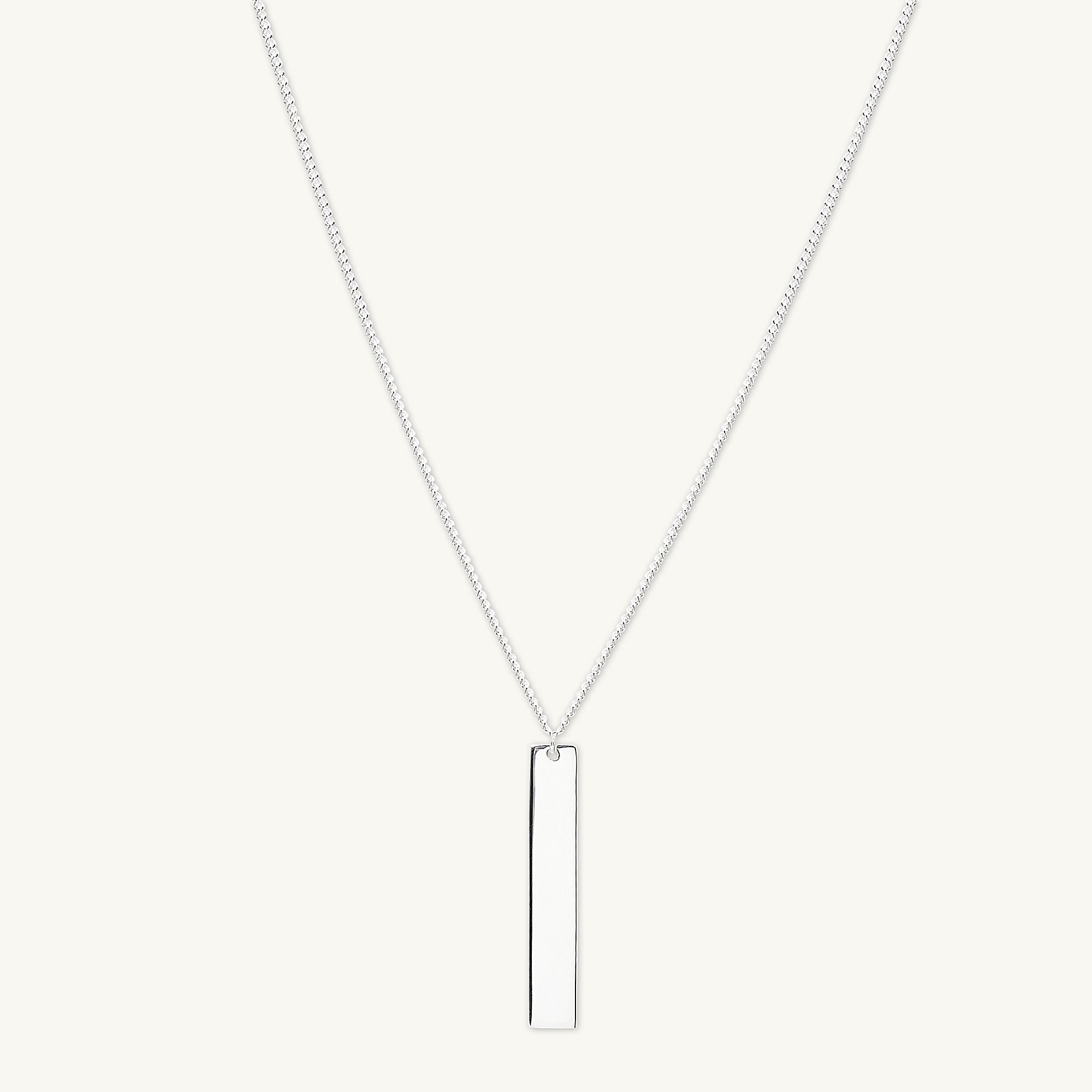 Engraved Personalised Vertical Bar Necklace