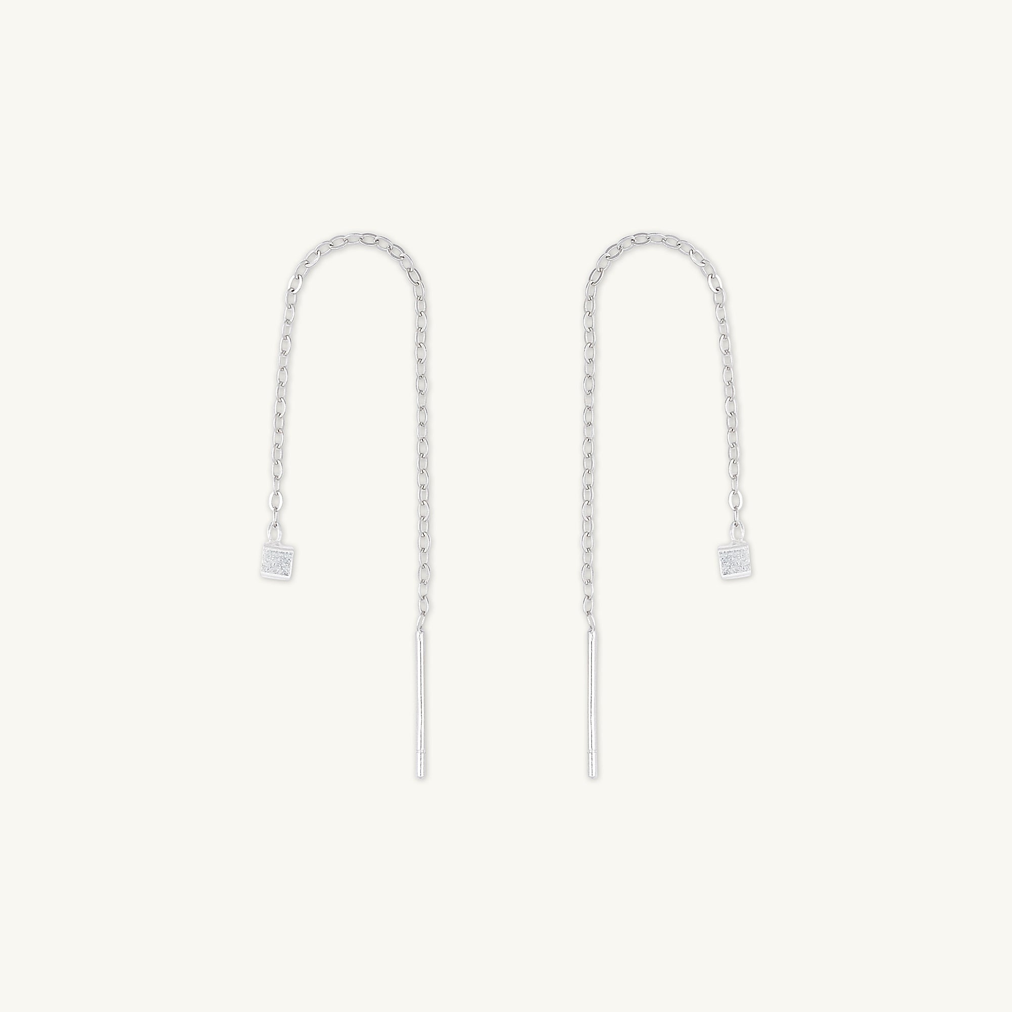 Square Threader Chain Earrings