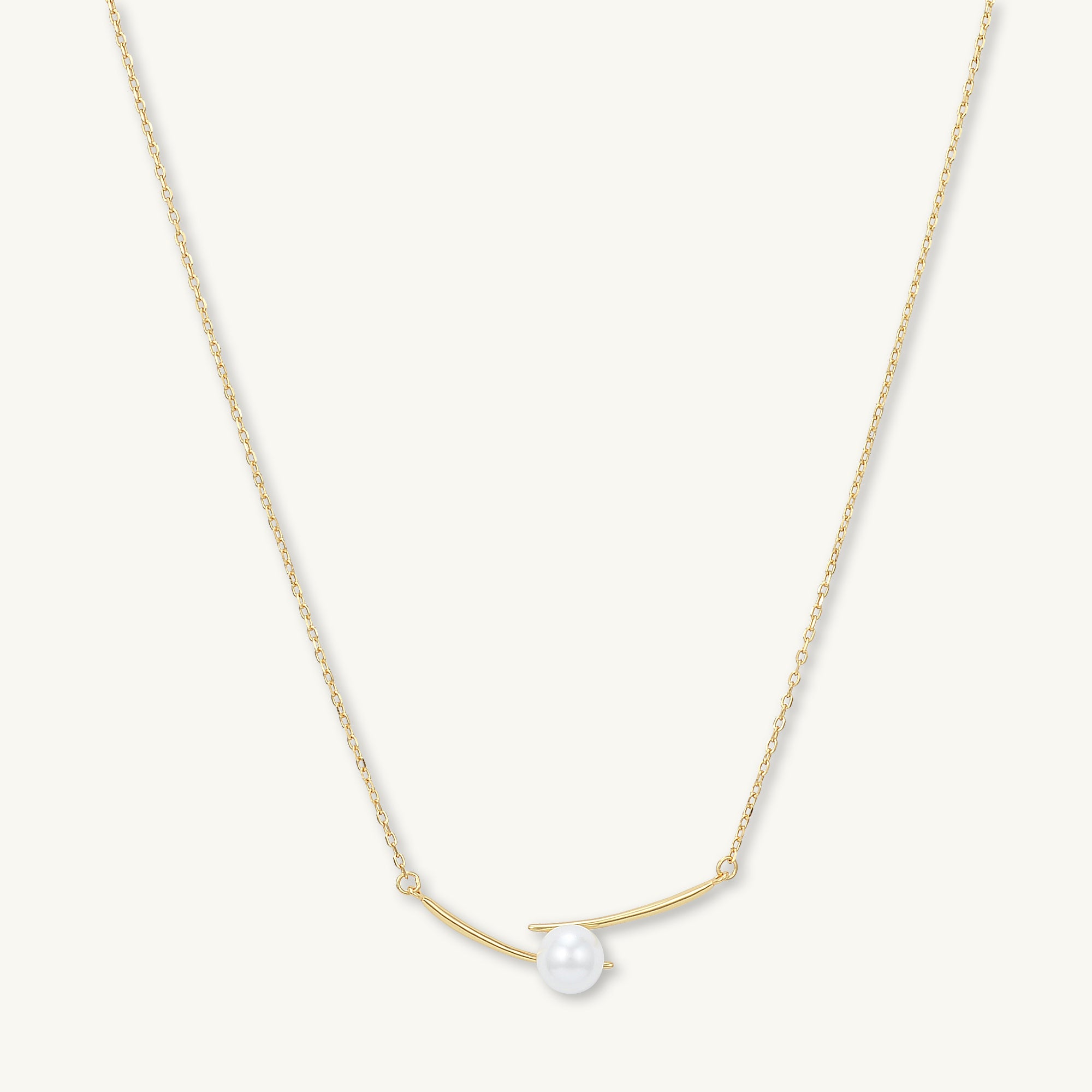 Linear Pearl Chain Necklace