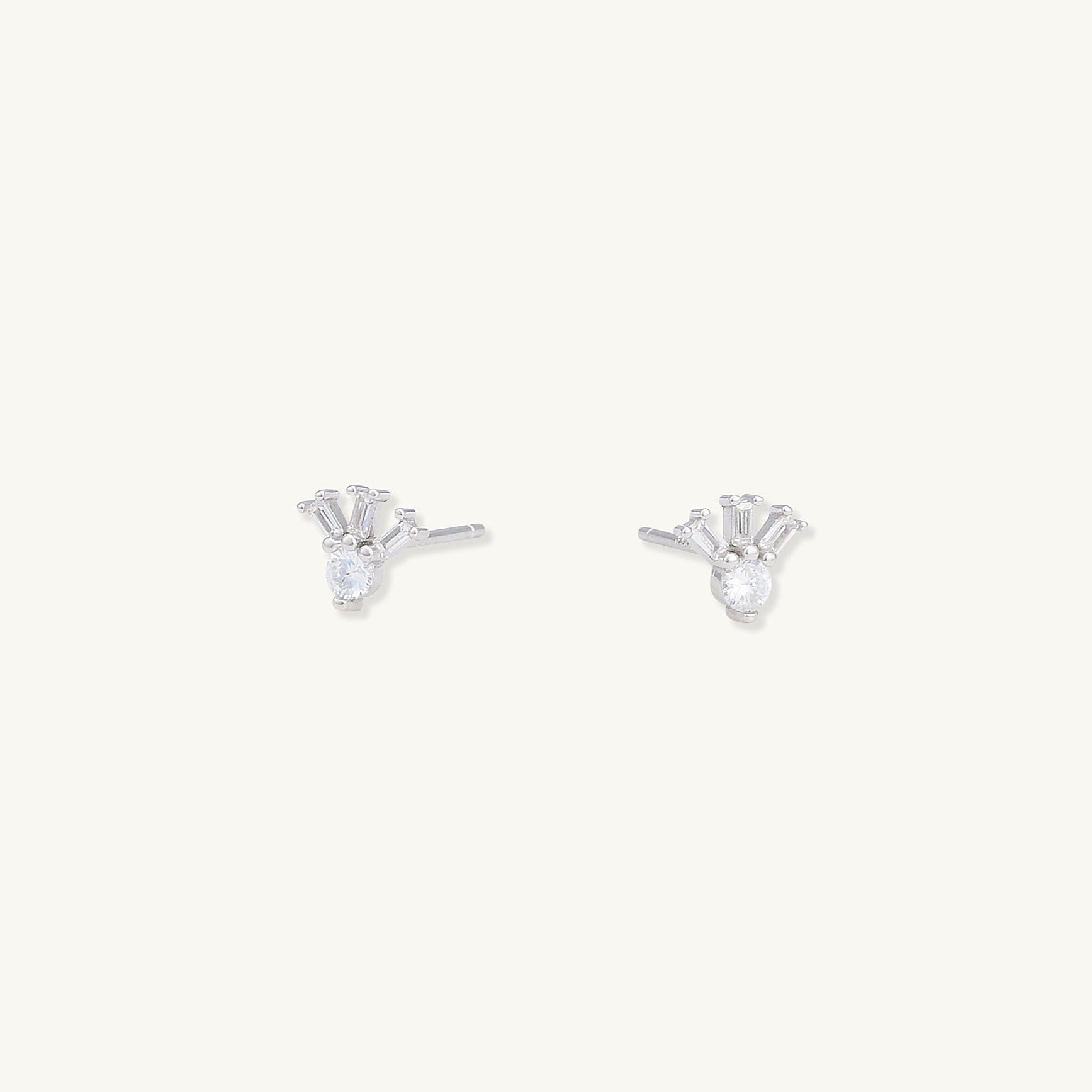 Trio Baguette Stud Earrings