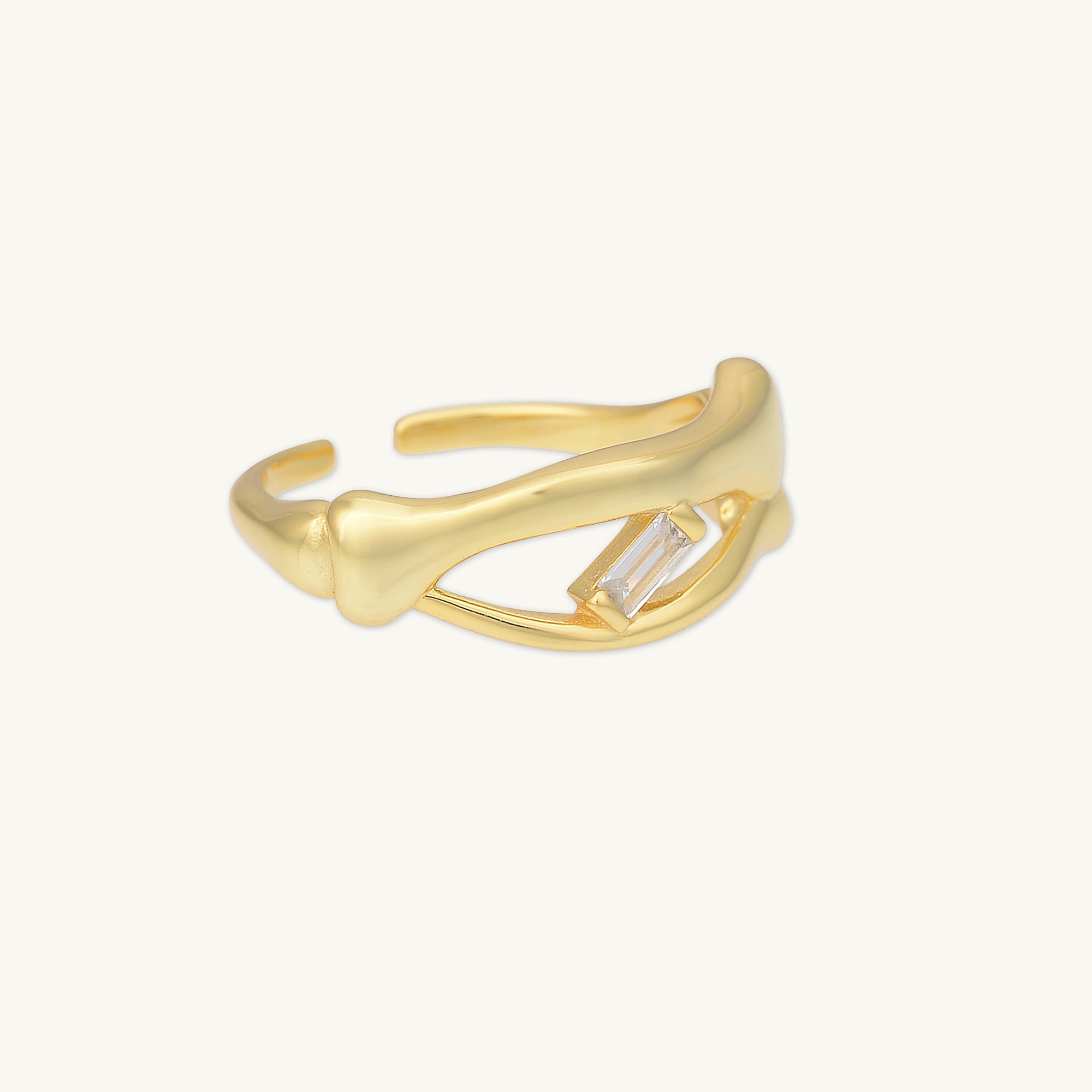 Baguette Open Adjustable Ring