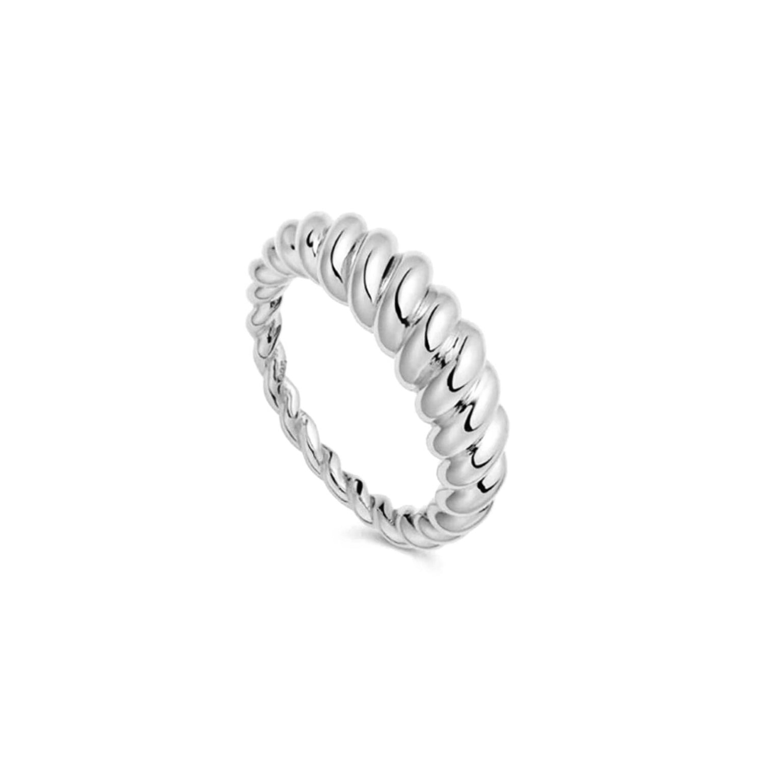 Thin Twist Rope Croissant Ring