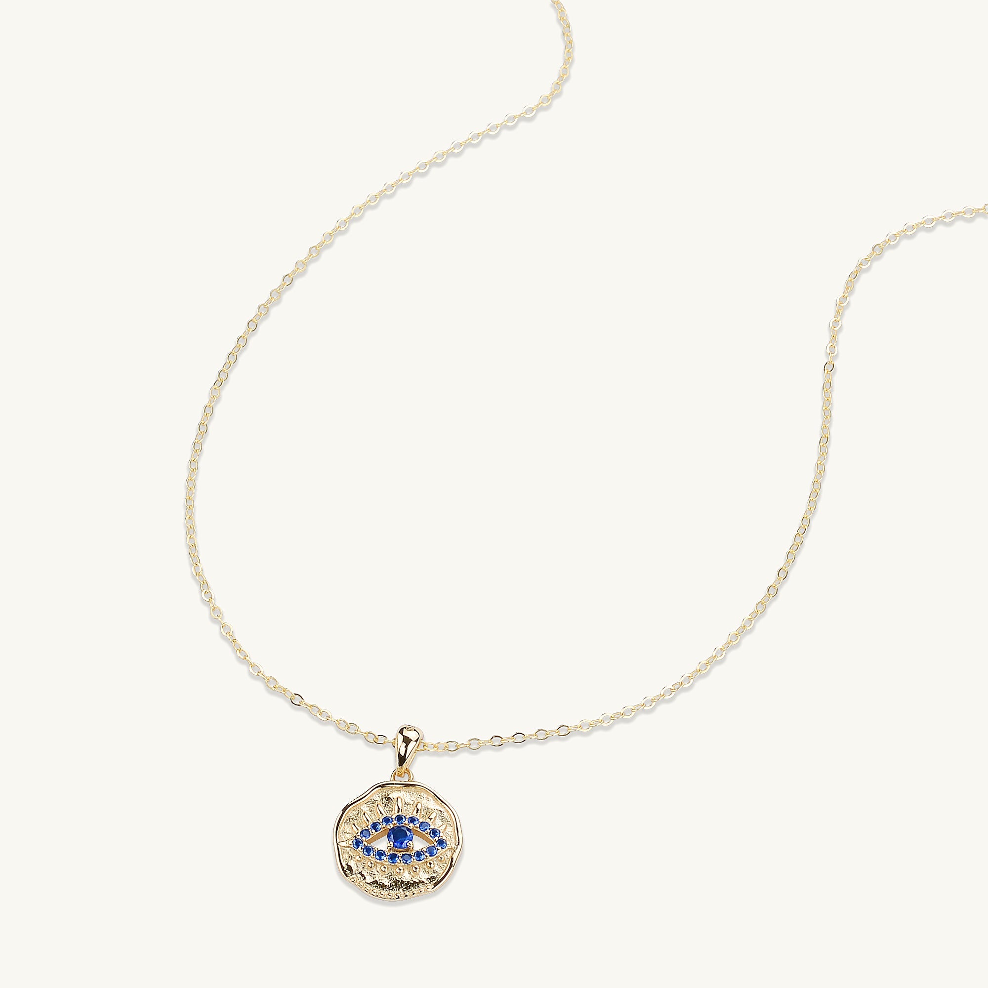 Blue Sapphire Evil Eye Pendant Necklace - Camile & Stone