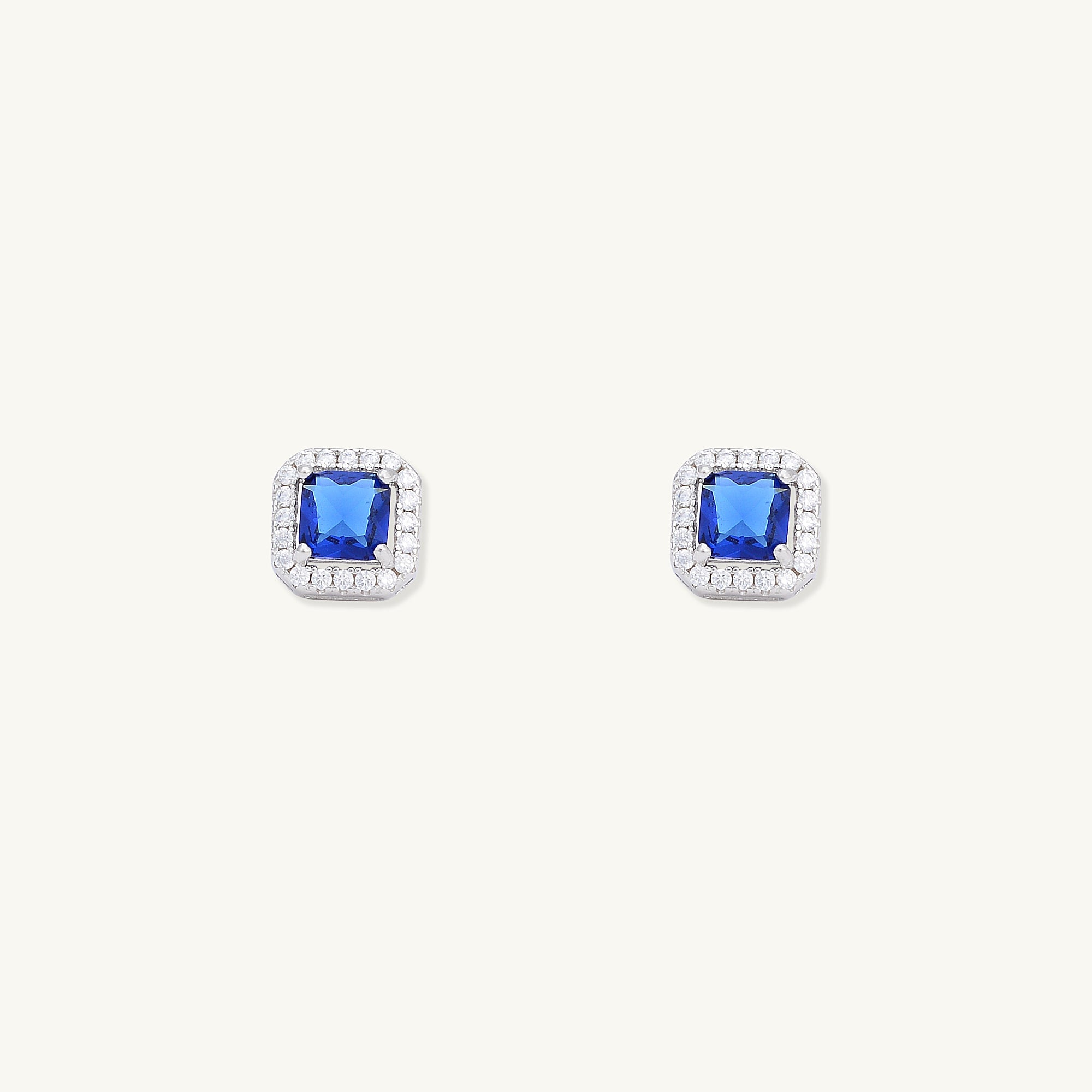 halo stud square earrings studs