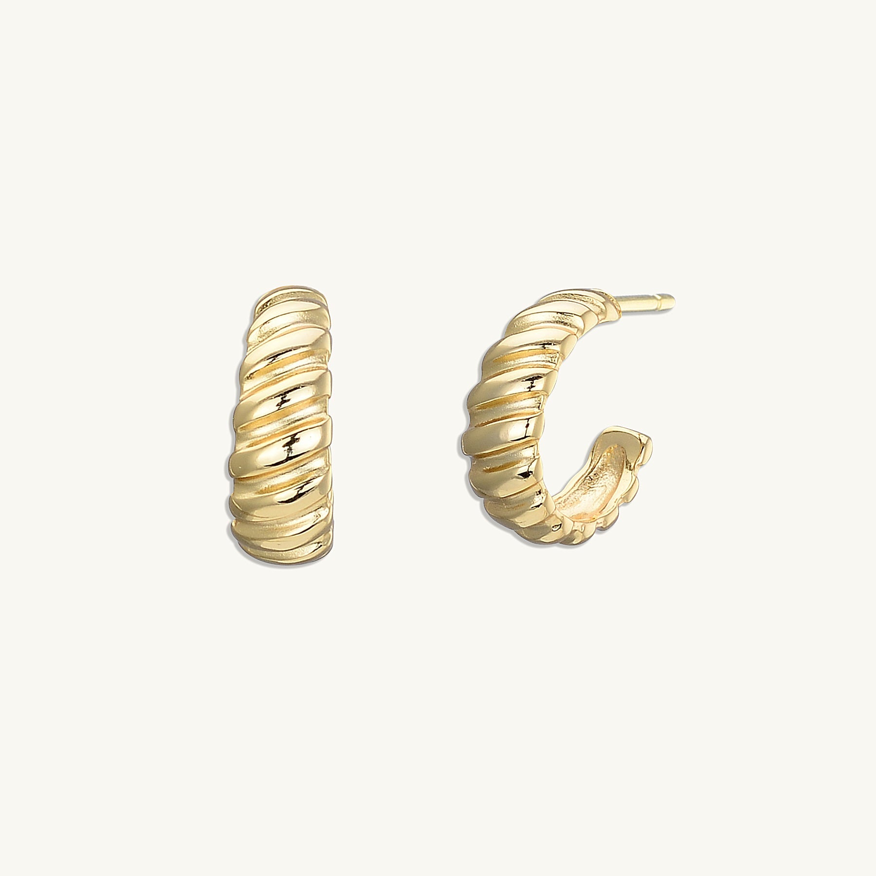 Croissant Huggie Stud Earrings1