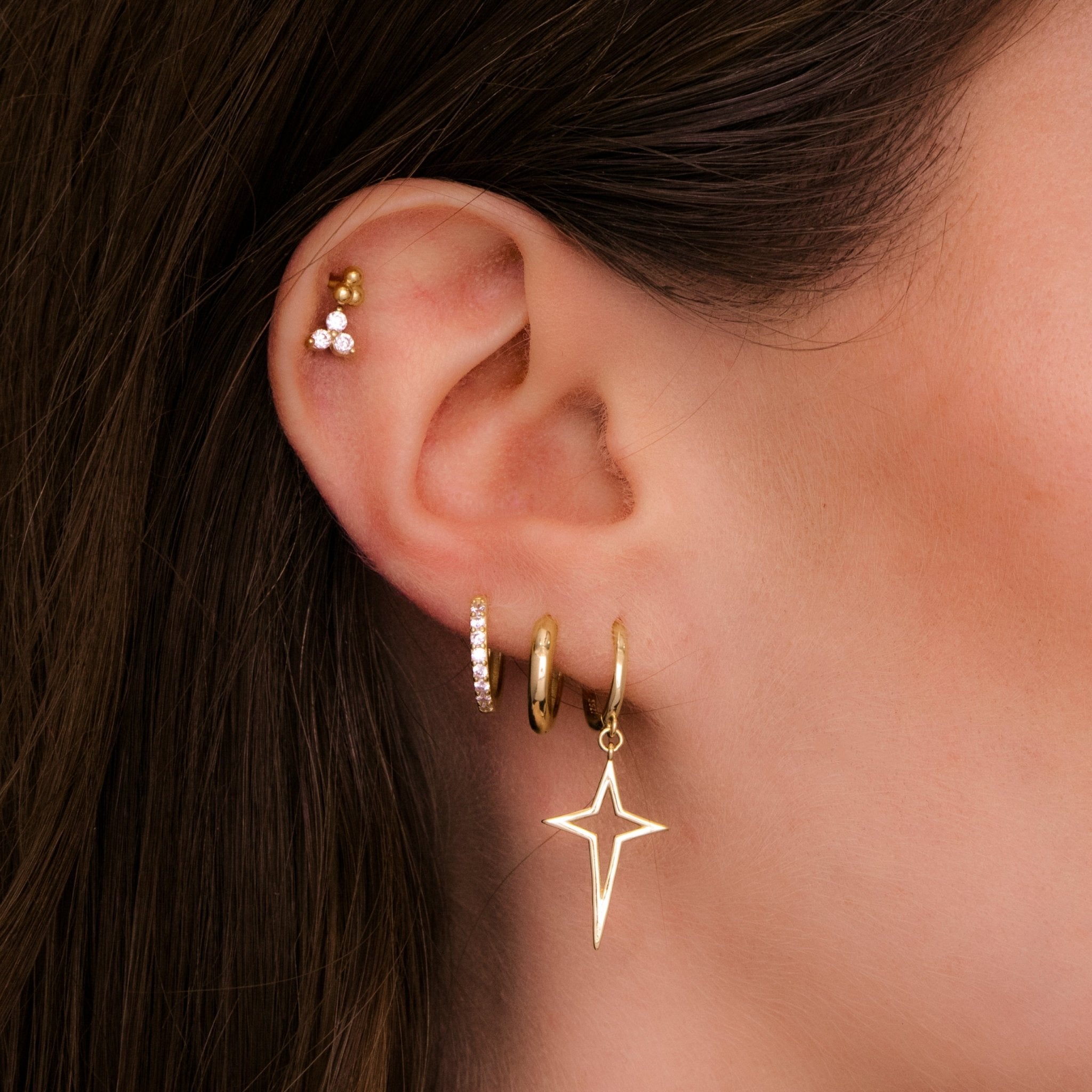 Cross Drop Hoop Earrings - Camile & Stone