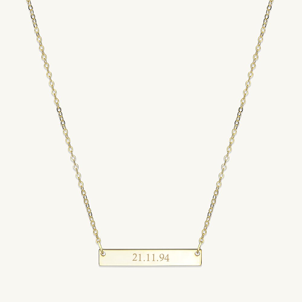 Engraved Personalised Bar Necklace Camile And Stone Jewellery