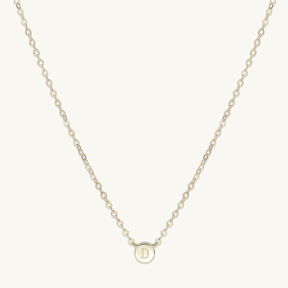 Initial Letter Dot Necklace 18k Gold Vermeil Camile Stone