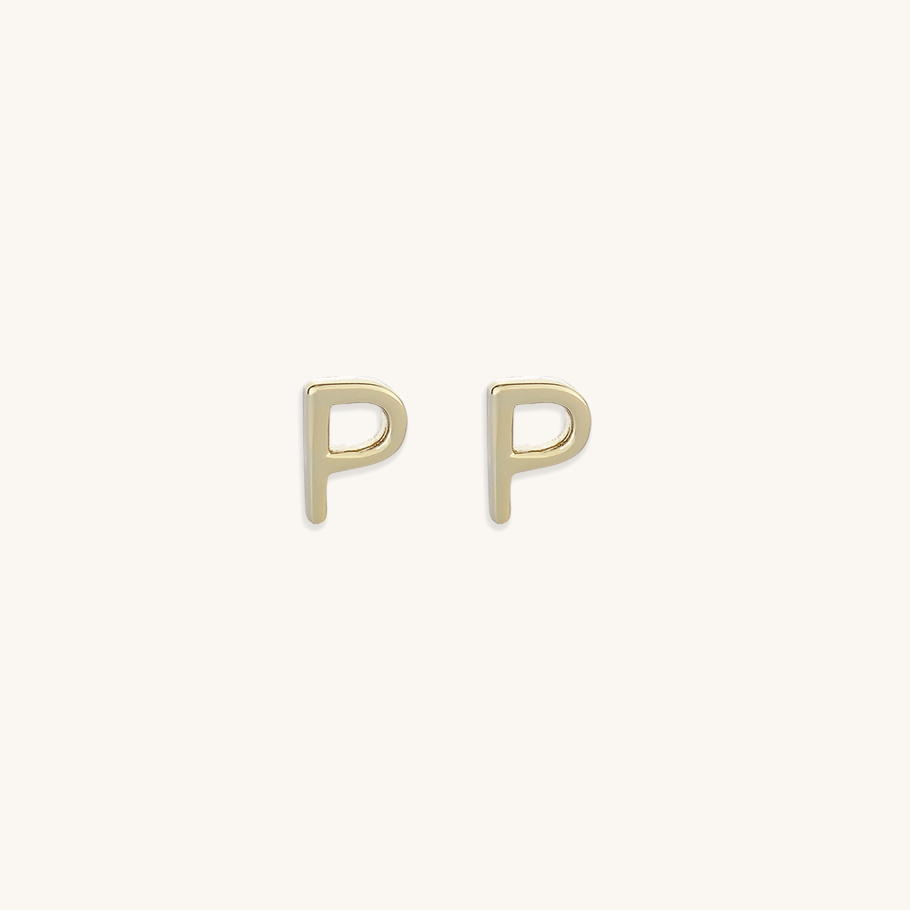 Initial Letter Stud Earrings - Camile & Stone