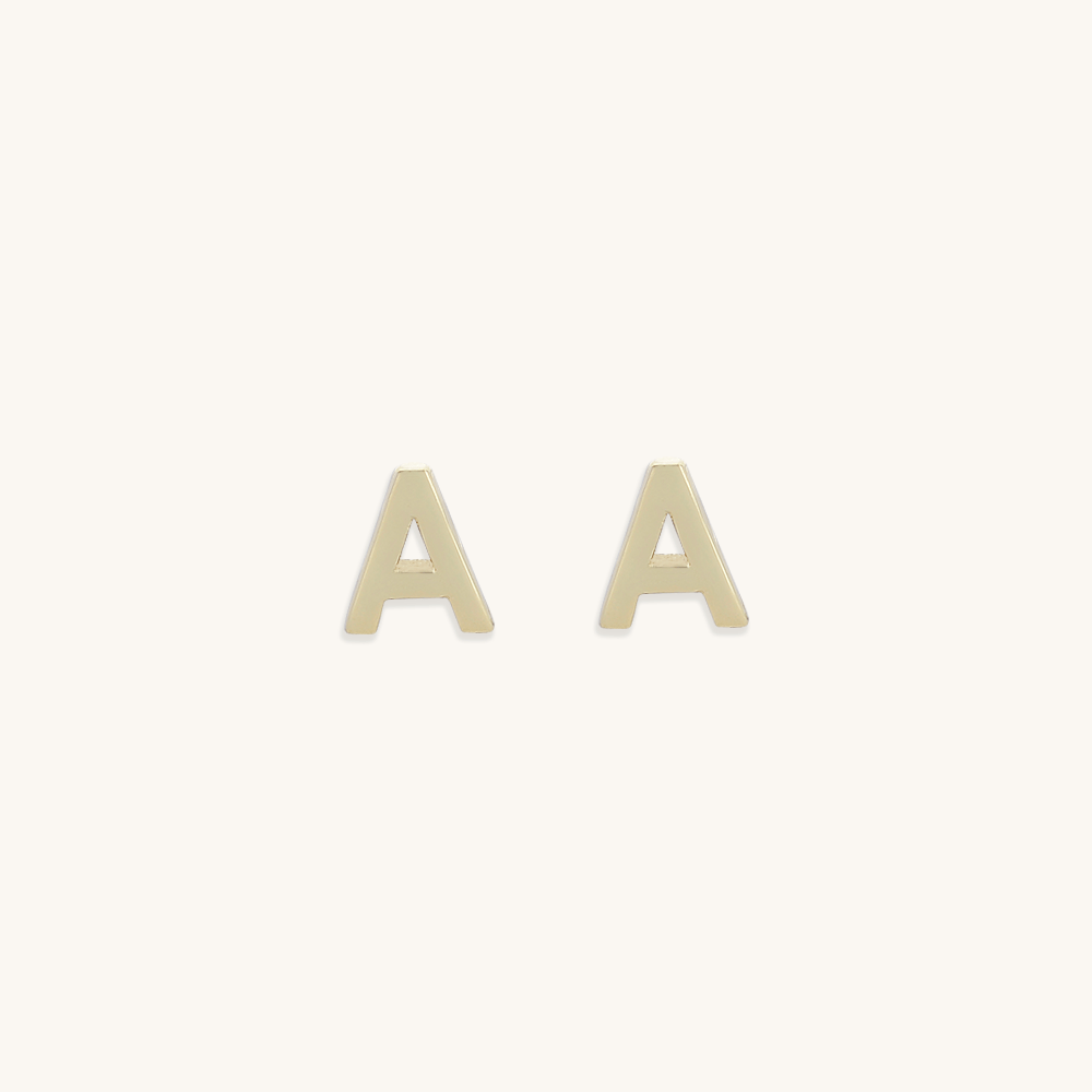 Initial Letter Stud Earrings - Camile & Stone