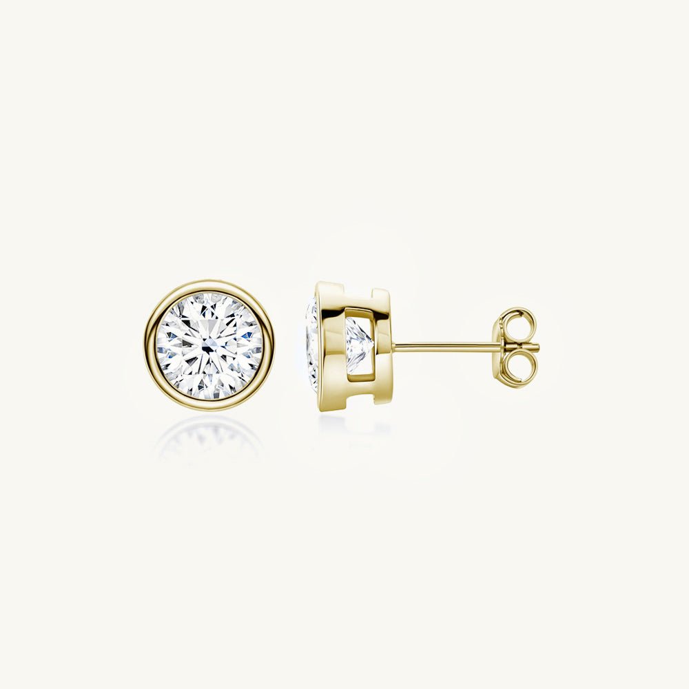 Round Moissanite Stud Earrings 0.5 Carat - Camile & Stone