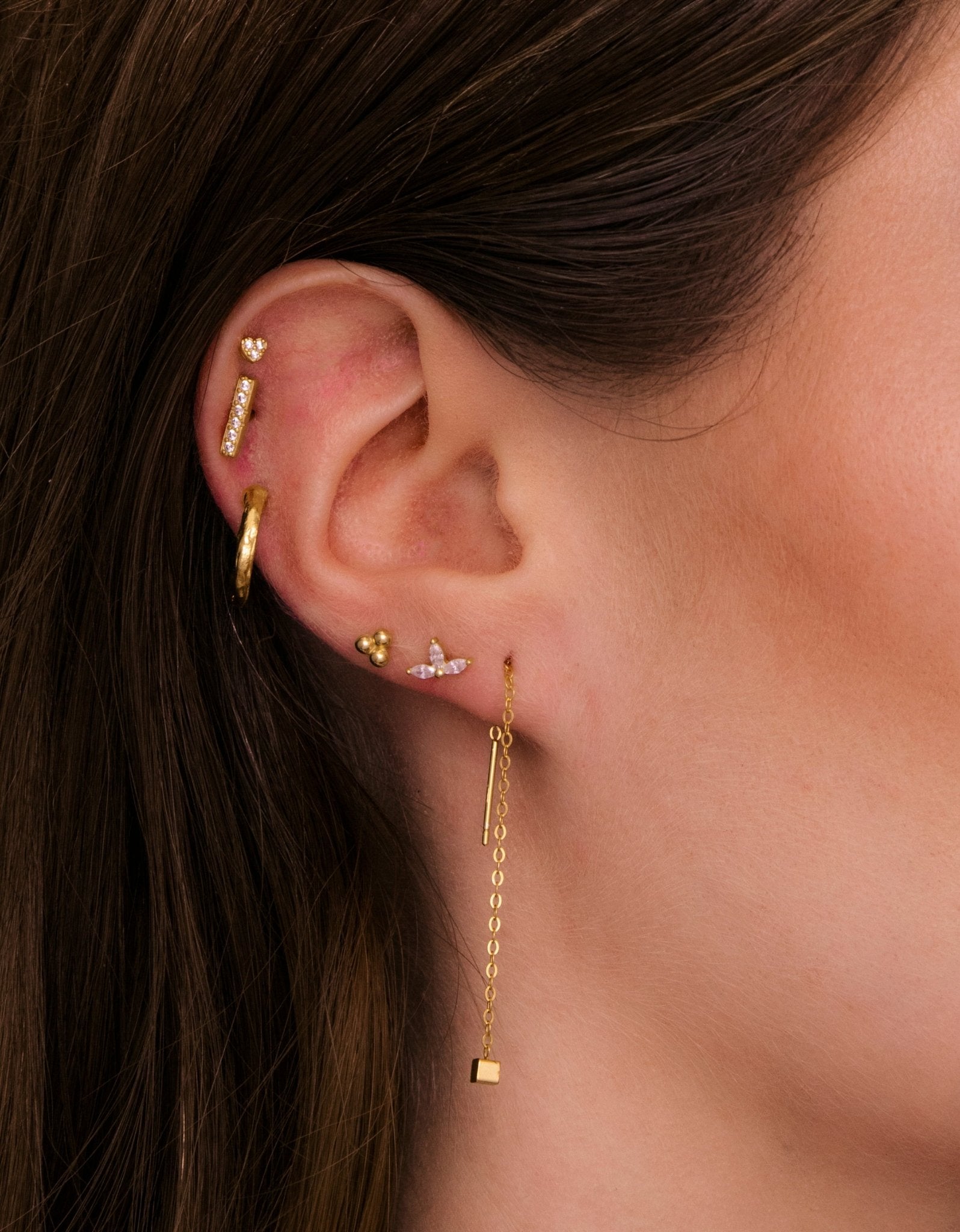 Square Threader Chain Earrings - Camile & Stone