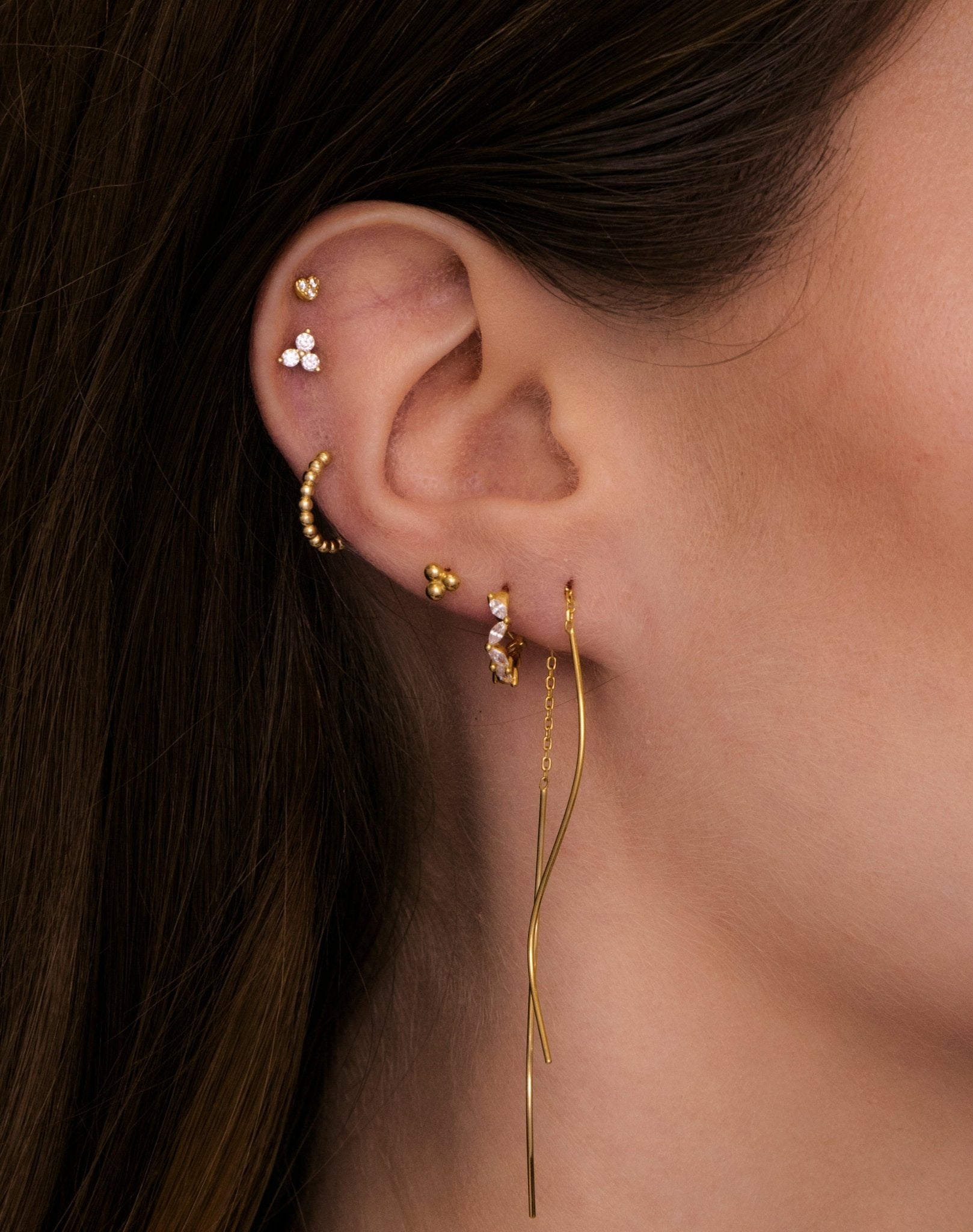 Swirl Threader Chain Earrings - Camile & Stone