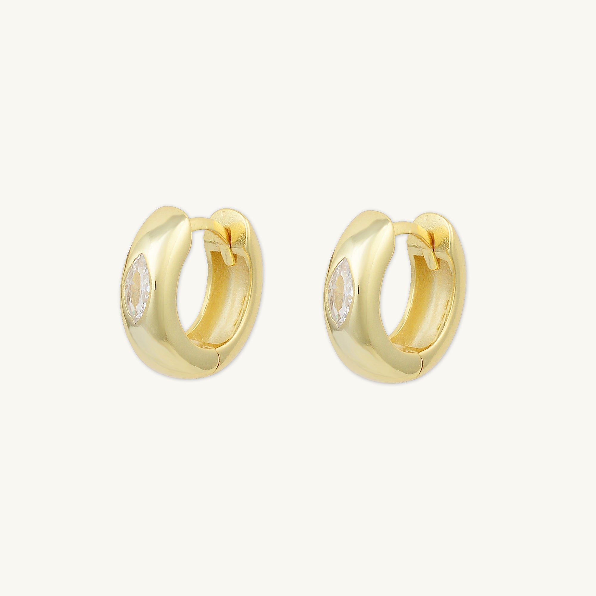 Thick Huggie Sapphire Earrings - Camile & Stone