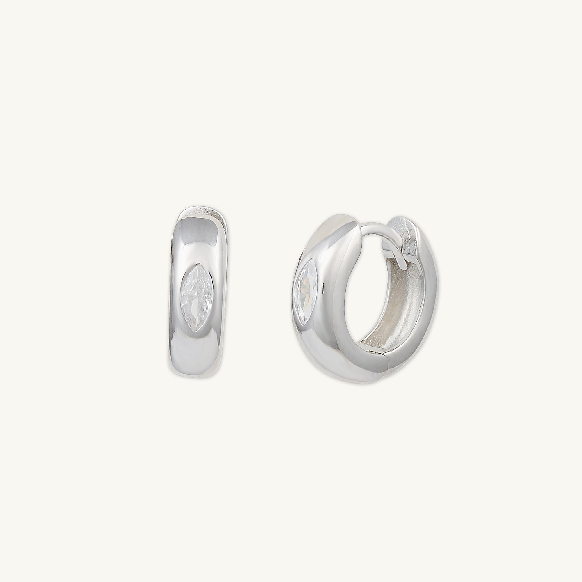Thick Huggie Sapphire Earrings - Camile & Stone